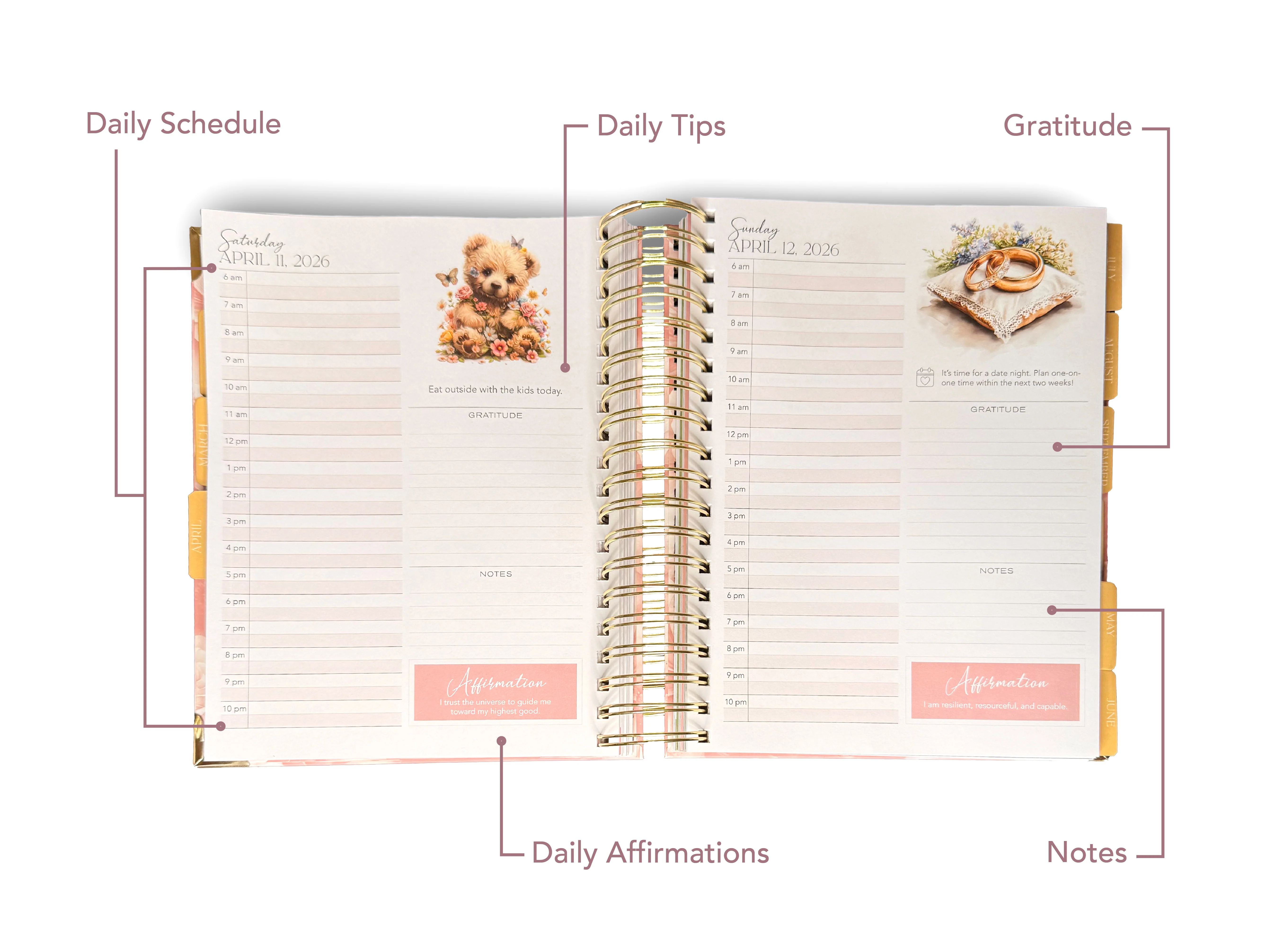 2026 Signature Planner for Busy Moms - Nurture Relationships, Create Memories, Organize Daily & Monthly with Tips, Event Worksheets, and Beautiful Designs - Image 6