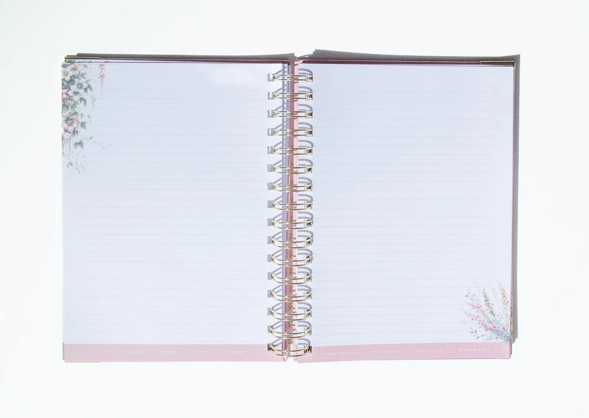Signature Journal 6.25" x 8.5" with Golden Wire-O Binding Gold Elastic Band Lined Pages Full Color Double Sided Printing Goal Setting Vision Worksheets for Personal Reflection and Memory Capture - Image 10